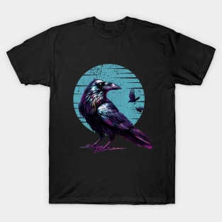 Raven Artistry Mystic Crow, fullmoon, crows, american crow, corvus,bird, birds T-Shirt